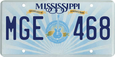 MS license plate MGE468
