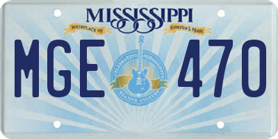 MS license plate MGE470