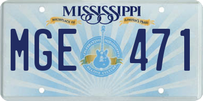 MS license plate MGE471