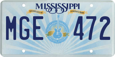 MS license plate MGE472