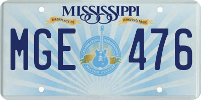 MS license plate MGE476