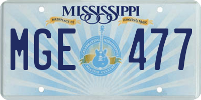MS license plate MGE477