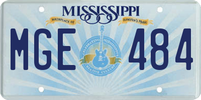 MS license plate MGE484