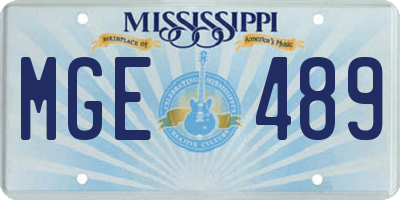 MS license plate MGE489