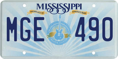 MS license plate MGE490