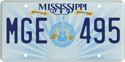 MS license plate MGE495