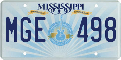MS license plate MGE498