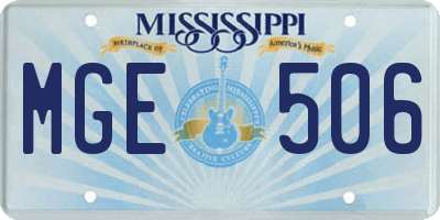 MS license plate MGE506