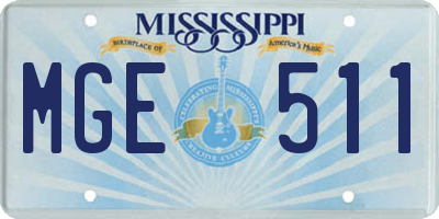 MS license plate MGE511