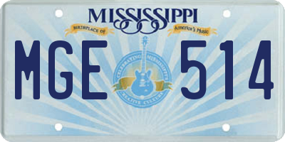 MS license plate MGE514
