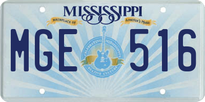 MS license plate MGE516