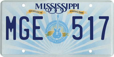 MS license plate MGE517
