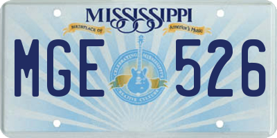 MS license plate MGE526