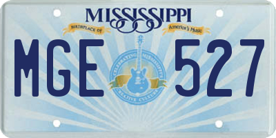 MS license plate MGE527