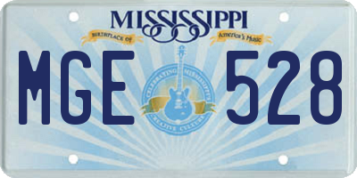 MS license plate MGE528