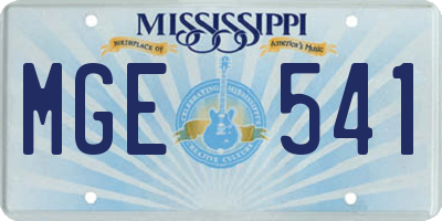 MS license plate MGE541