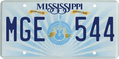 MS license plate MGE544