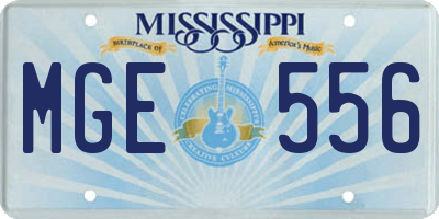 MS license plate MGE556