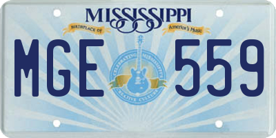 MS license plate MGE559
