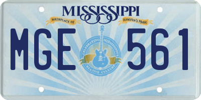 MS license plate MGE561
