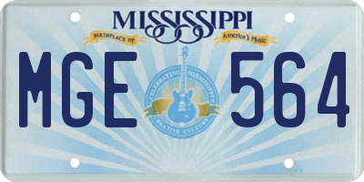 MS license plate MGE564