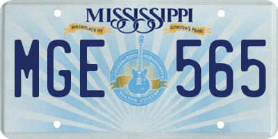 MS license plate MGE565