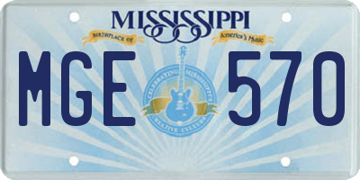 MS license plate MGE570