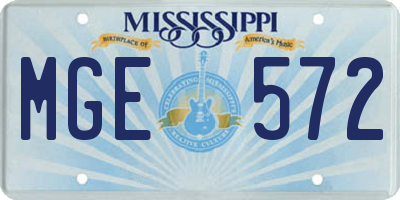MS license plate MGE572