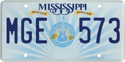 MS license plate MGE573