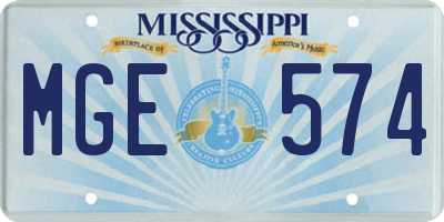 MS license plate MGE574