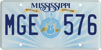 MS license plate MGE576