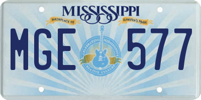 MS license plate MGE577