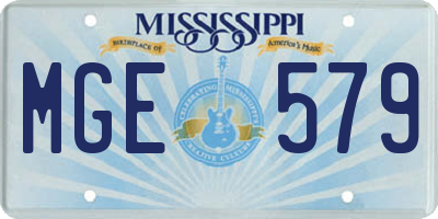 MS license plate MGE579