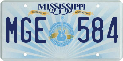 MS license plate MGE584
