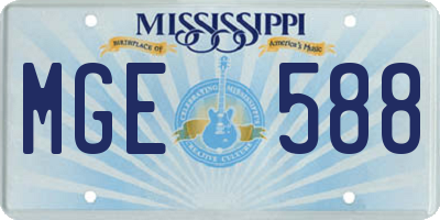 MS license plate MGE588