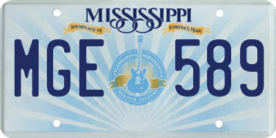 MS license plate MGE589