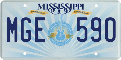 MS license plate MGE590