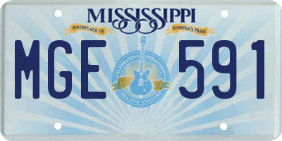 MS license plate MGE591