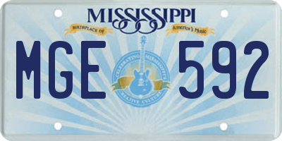 MS license plate MGE592