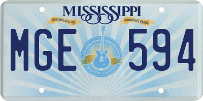 MS license plate MGE594
