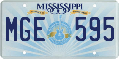 MS license plate MGE595