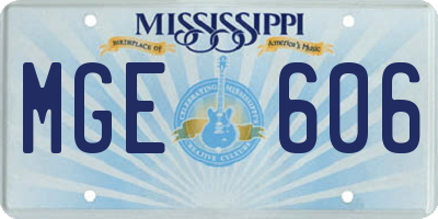 MS license plate MGE606