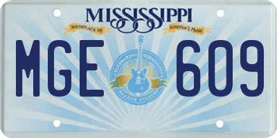 MS license plate MGE609