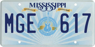 MS license plate MGE617