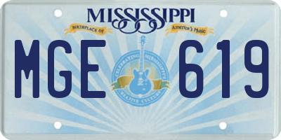 MS license plate MGE619