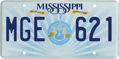 MS license plate MGE621