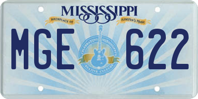 MS license plate MGE622