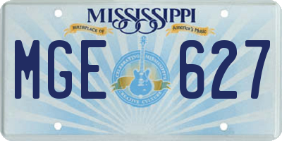 MS license plate MGE627