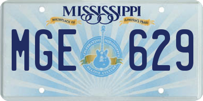 MS license plate MGE629