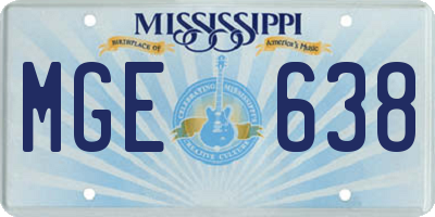 MS license plate MGE638